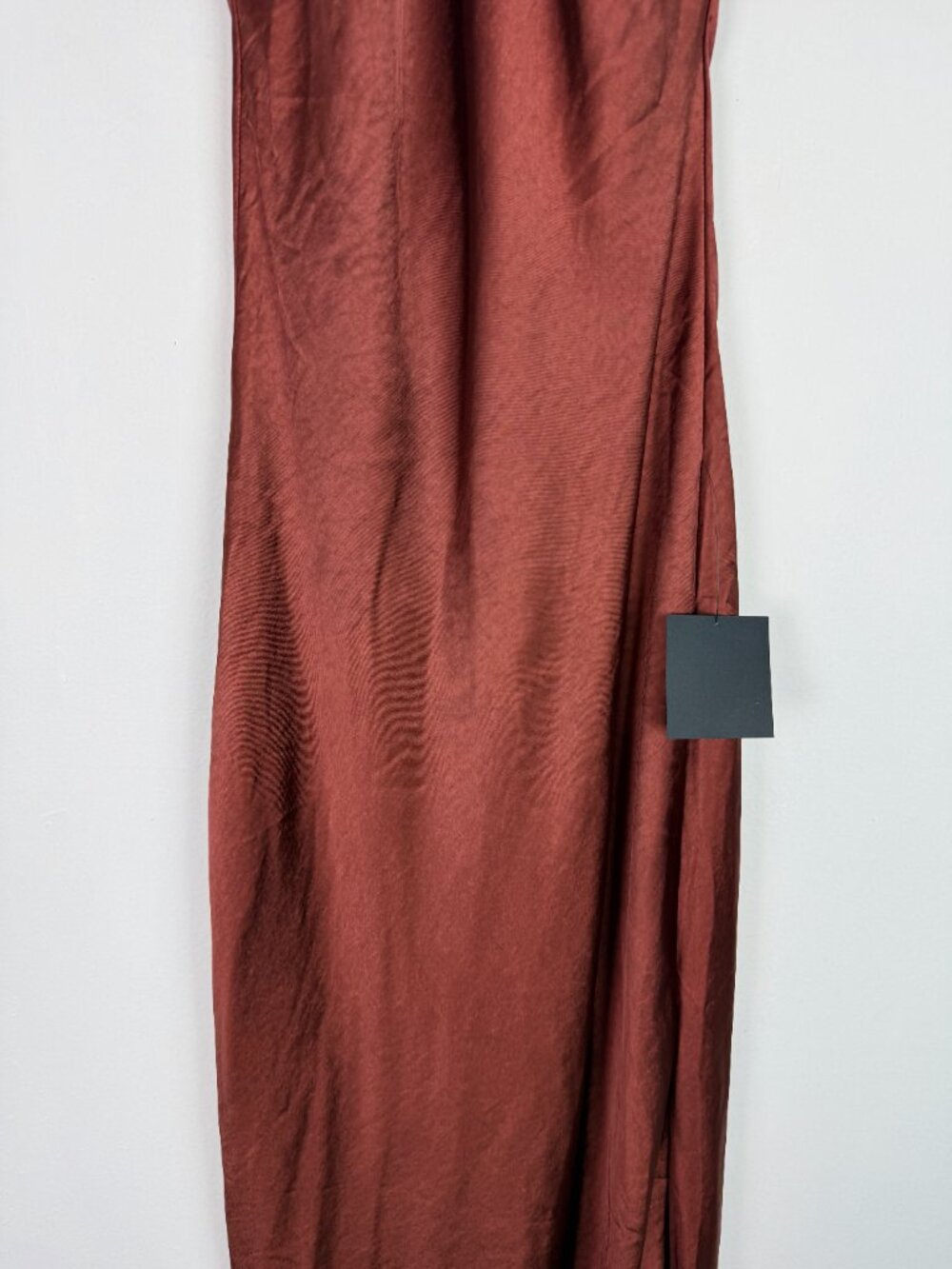 NWT Lulus Love in Your Life Rust Brown Satin Halter Maxi Dress Size XS NEW - Picture 4 of 14